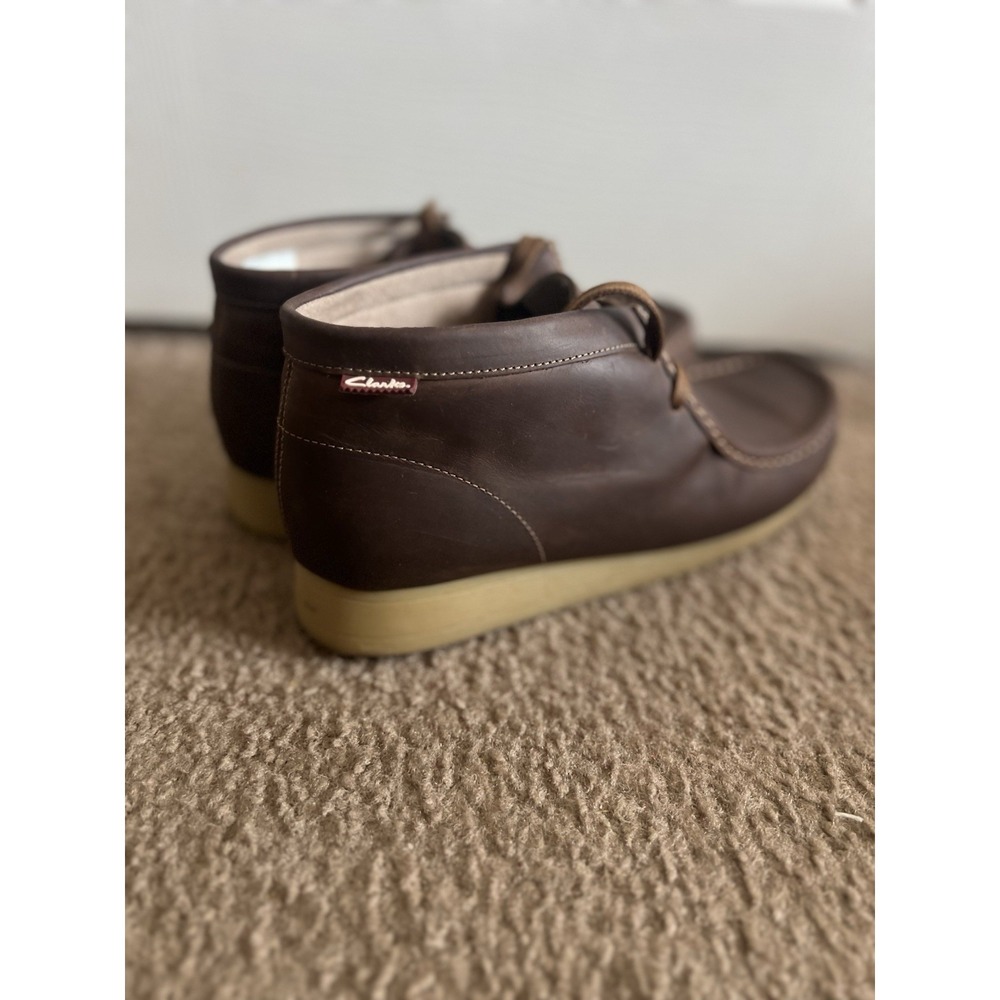 Clarks Stinson Hi Chukka Boots Brown Men's Size 11 Leather Shoes Wallabees - Picture 4 of 8